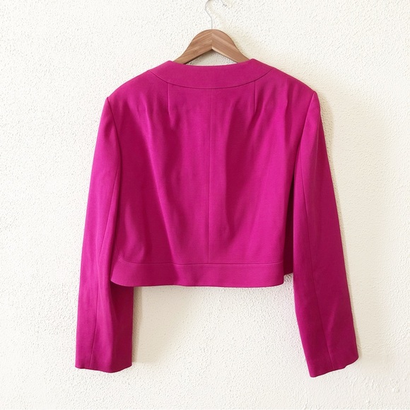 NWT Paule Ka Cropped Ottoman Stretch Jacket in Fuschia 14 - Picture 6 of 9